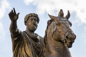 Obraz premium Statua equestre di Marco Aurelio - Roma