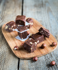 Fudge with hazelnuts