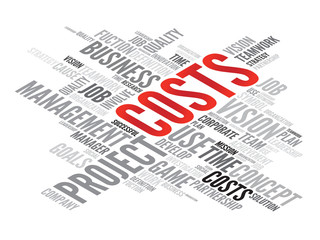 COSTS business concept in word tag cloud, vector background