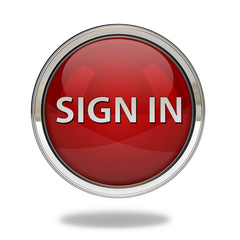 sign in pointer icon on white background