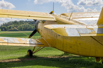 Yellow airplane_Private airfield