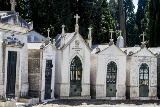 portuguese cemetery Prazeres in Lisbon, Portugal.