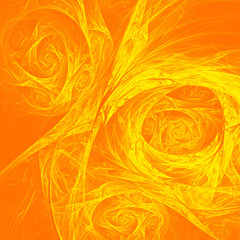 Orange Fractal With Flower