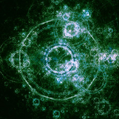 Green Fractal Circle With Sparks