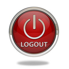 Logout pointer icon on white background