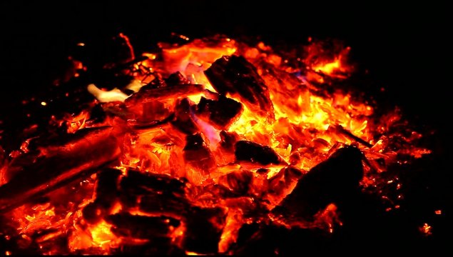 Embers and ashes of mighty big fire