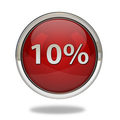 Ten percent pointer icon on white background