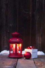 Christmas lantern and decorations