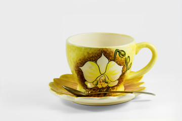 Tazza decorata con orchidea