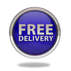Free delivery pointer icon on white background