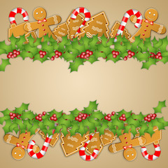 Holly and biscuits for Christmas