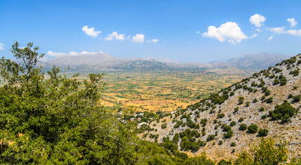 Naklejka na ściany i meble Landscape of Crete island view on Lassithi Plateau