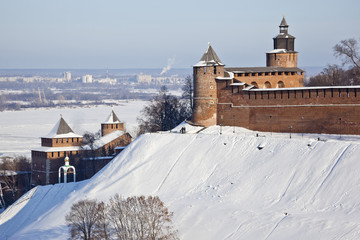 Nizhny Novgorod fortress at winter