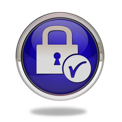 Lock pointer icon on white background