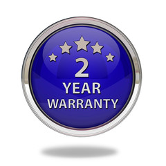 Two year warranty pointer icon on white background