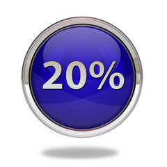 Twenty percent pointer icon on white background