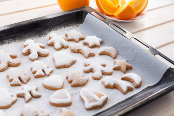 Gingerbread cookies with Christmas attributes