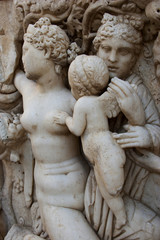 Fototapeta na wymiar Greco-Roman marble sarcophagus