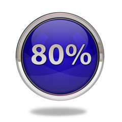 Eighty percent pointer icon on white background