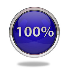Hundred percent pointer icon on white background