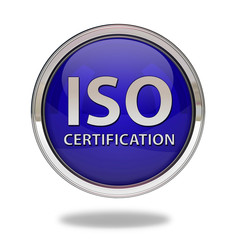 Iso certification pointer icon on white background