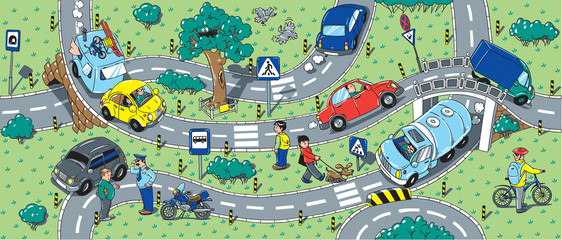 Obraz premium Big road seamless pattern or background