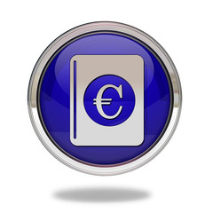 euro money book pointer icon on white background