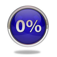 Zero percent pointer icon on white background