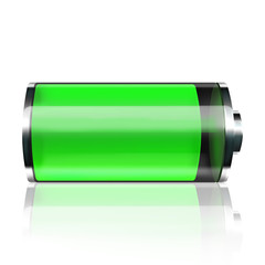 Battery icon isolated on white.