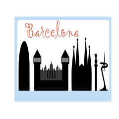 Naklejka premium silhouette of barcelona