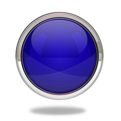 Blue Circular button on white background