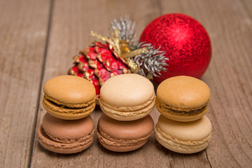 macarons with christmas decoration