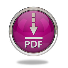 Pdf download pointer icon on white background