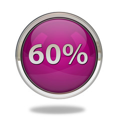 Sixty percent pointer icon on white background