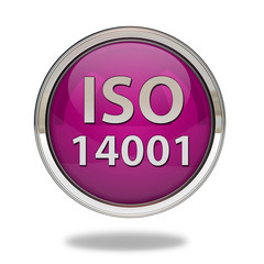Iso 14001 pointer icon on white background