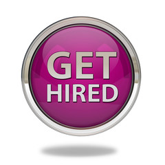 Get hired pointer icon on white background