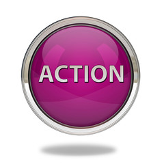 Action pointer icon on white background
