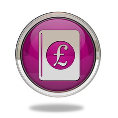 pound money book pointer icon on white background