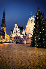 Fototapeta premium City of Riga City Hall square at Christmas