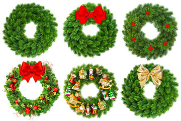 christmas wreath undecorated and decorated with ornaments
