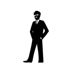 smiling businessman silhouette