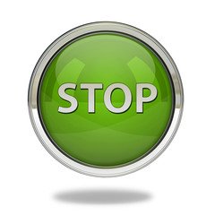 stop pointer icon on white background