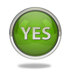 yes pointer icon on white background