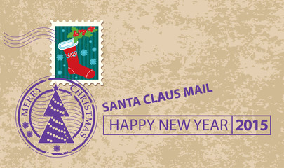 Christmas envelope with stamp