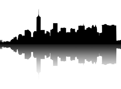 Silhouette of Manhattan.