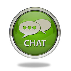 Chat pointer icon on white background