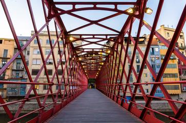 Pont de Ferro, constructed by Eiffel, in Girona - Spain