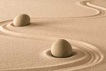 Gartenposter Steine​ im Sand Zen-Steine