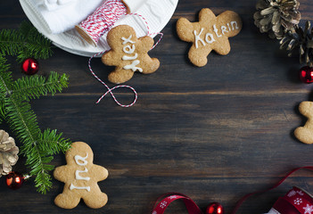 Gingerbread man. Place card cookies