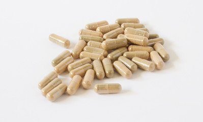 Herbal Drug . an alternative medicine in capsule.